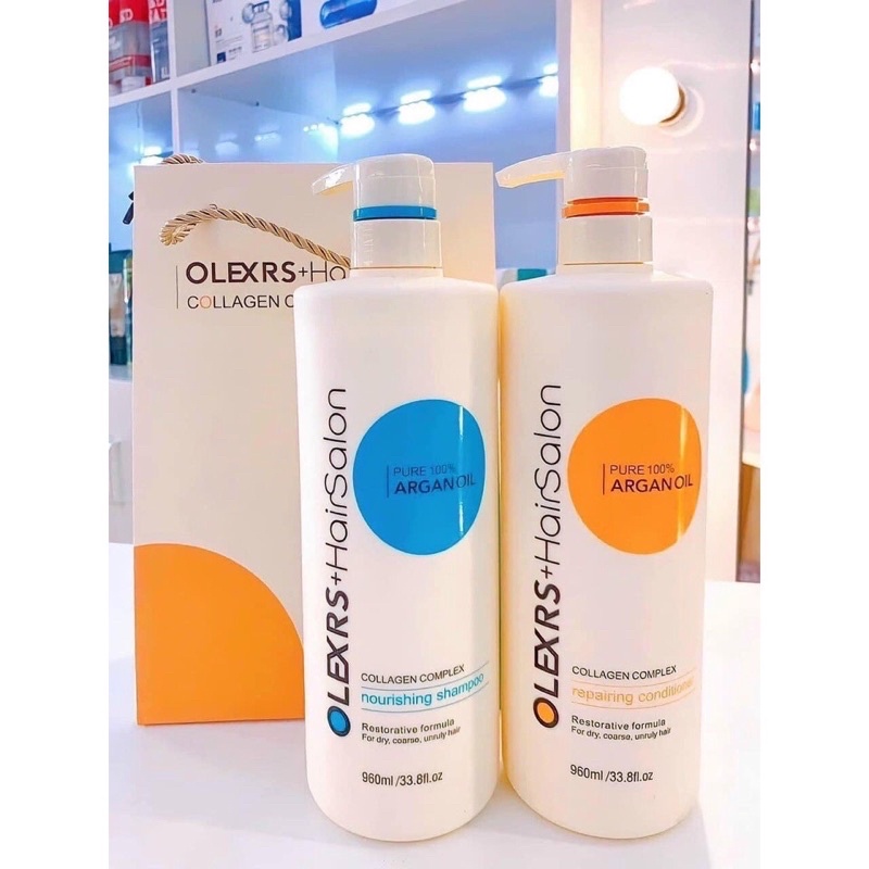 Cặp Dầu Gội Xả OLEXRS Argan Oil Cấp Ẩm Cho Tóc Khô Hư Tổn Và Ngăn Gãy Rụng