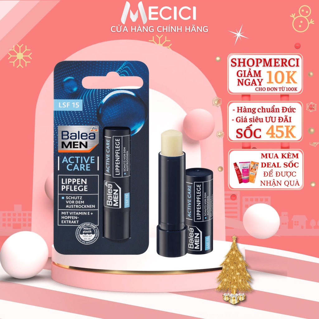 Son dưỡng môi Balea Men Active Care Pflege dành cho nam 4,8g – Hàng Đức chính hãng