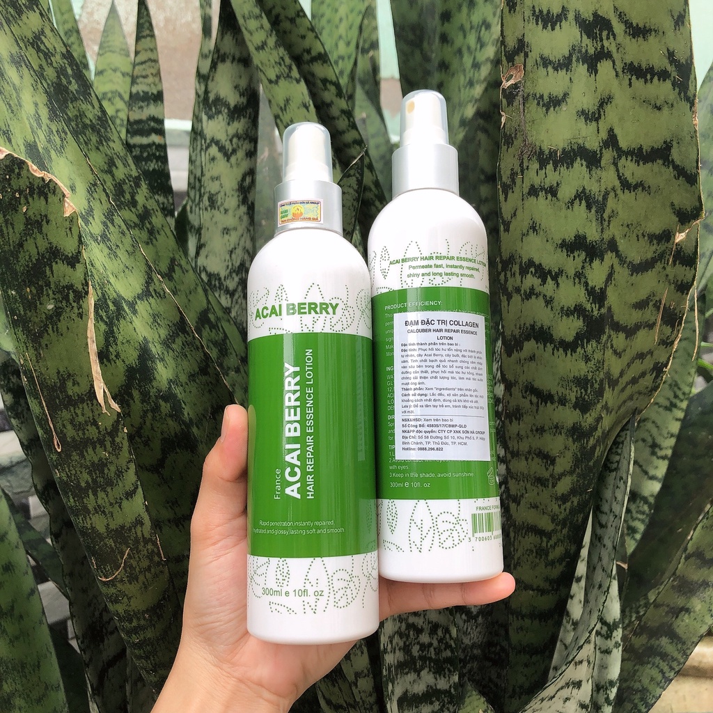 Xịt dưỡng phục hồi tóc hư tổn nặng  Acai Berry Hair Repair Essence Lotion 300ml ( Pháp )