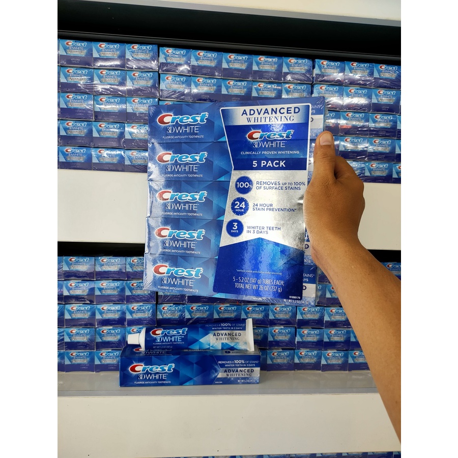 Kem đánh răng Crest 3D White Advanced Whitening 147g