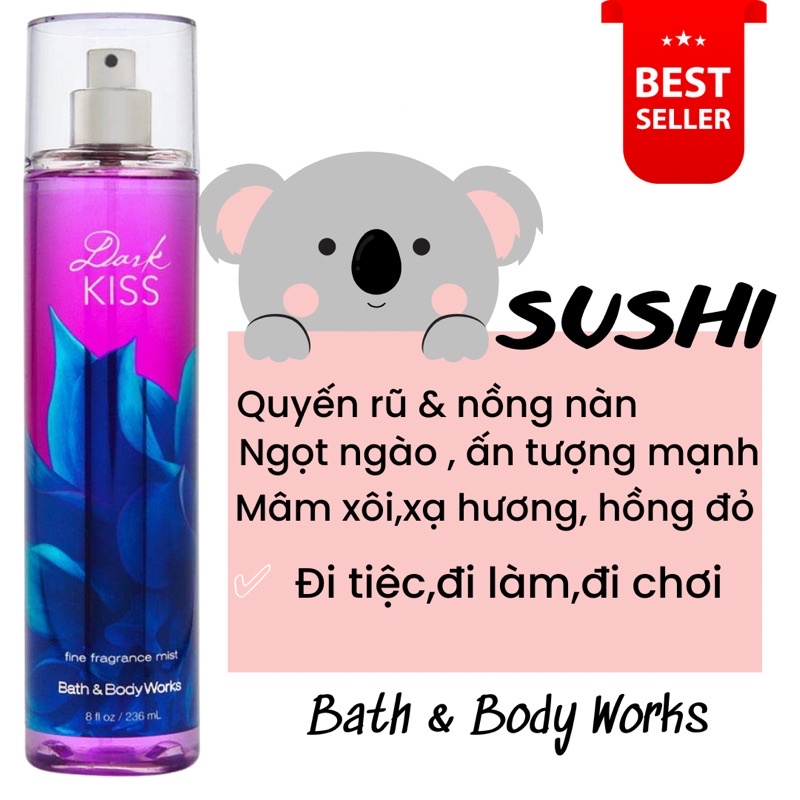 Xịt thơm toàn thân Bath And Body Works 236ML đầy đủ mùi hot SUSHI COMESTIC Bodymist TPHCM