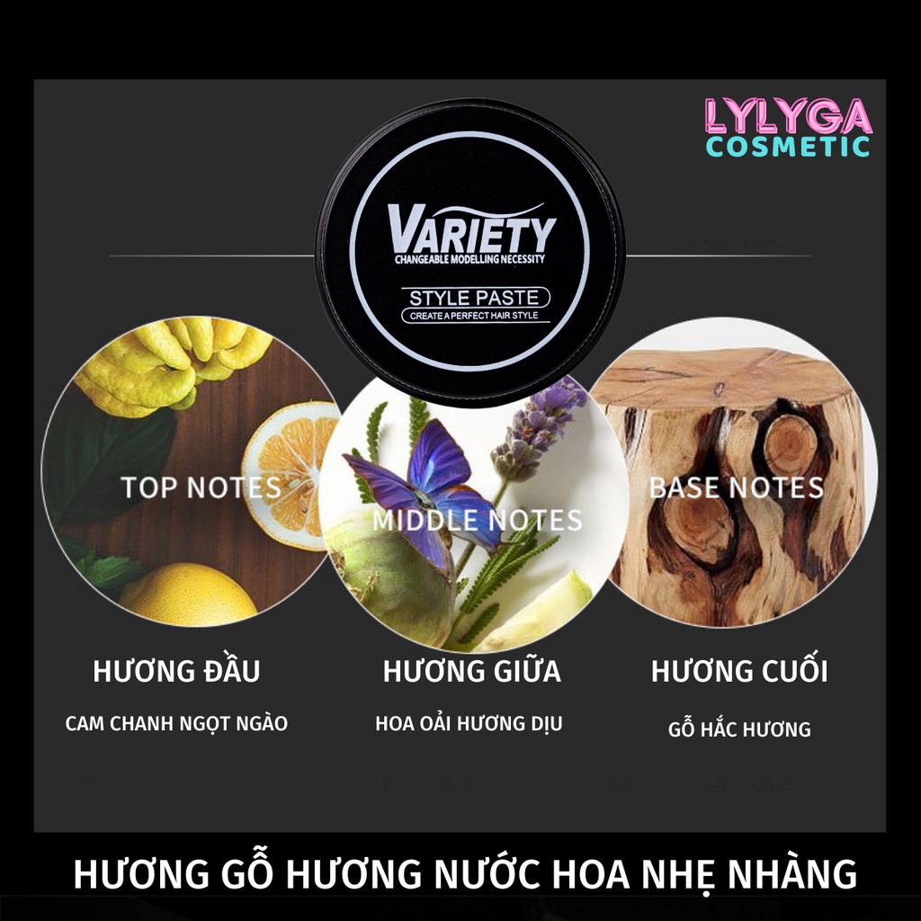 Sáp vuốt tóc nam VARIETY MATTE LASTING 100g Mùi hương nam tính, tạo kiểu dễ dàng, wax vuốt tóc tạo kiểu giữ nếp SA02