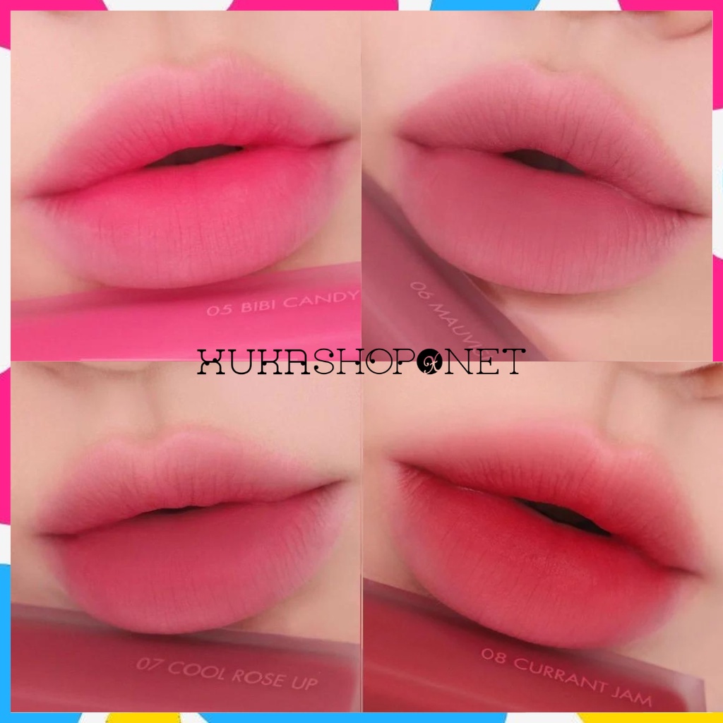 Son Kem lì Romand Blur Fudge Tint 5g ( Son Kem Lì mịn môi Hàn Quốc Full 8 màu )