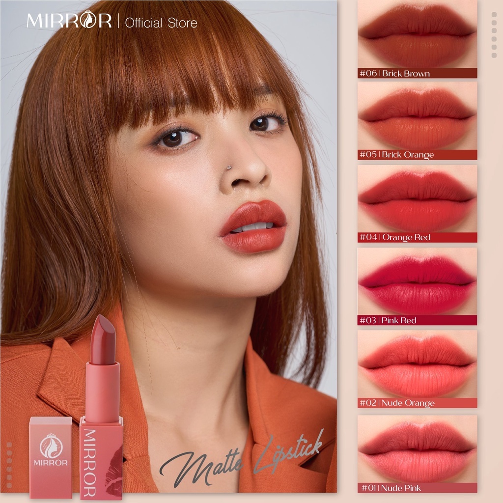 [DATE MỚI] Son thỏi lì MIRROR Matte Lipstick 4g – Son môi chính hãng siêu lì mềm mịn, lâu trôi, không chì, dưỡng ẩm môi