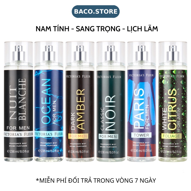 body mist, Xịt thơm cho Nam 236ml Sang Trọng, Lịch Lãm