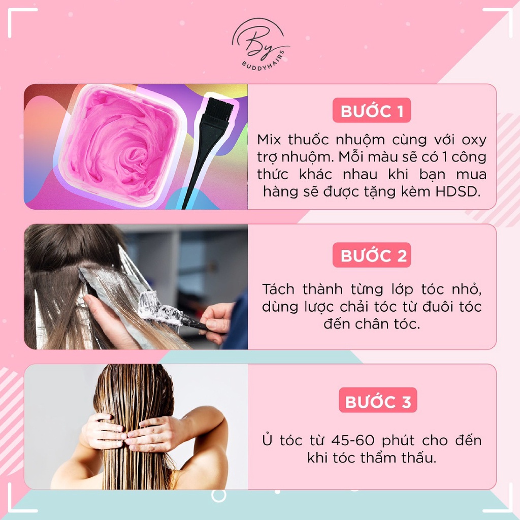 Thuốc Nhuộm Tóc, Thuốc Nhuộm Tóc Màu Xanh Đen, Tặng Kèm Oxy Trợ Dưỡng Và Bao Tay