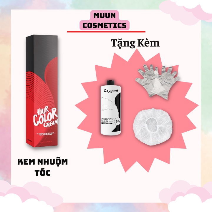 Thuốc Nhuộm Tóc Màu Nâu Đỏ (Tặng Kèm Oxy + Chụp Tóc + Bao Tay)