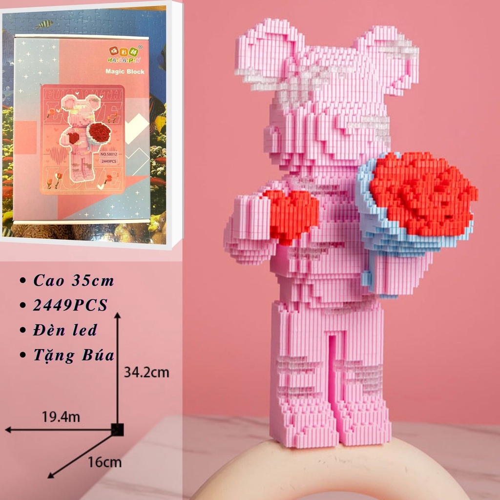 Mô Hình Gấu Bearbrick Đồ Chơi Ghép Hình Nhân Vật Hoạt Hình Quà Tặng Lắp Ghép Mô Hình Cho Bé