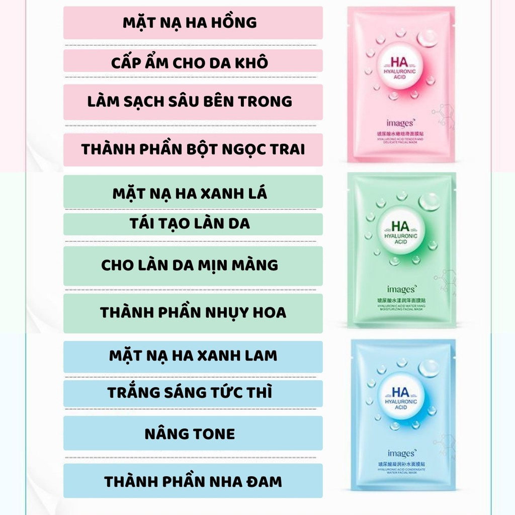 Mặt Nạ Dưỡng Da Mặt Nạ Dưỡng Trắng Dưỡng Ẩm Thải Độc HA Images nội địa Trung