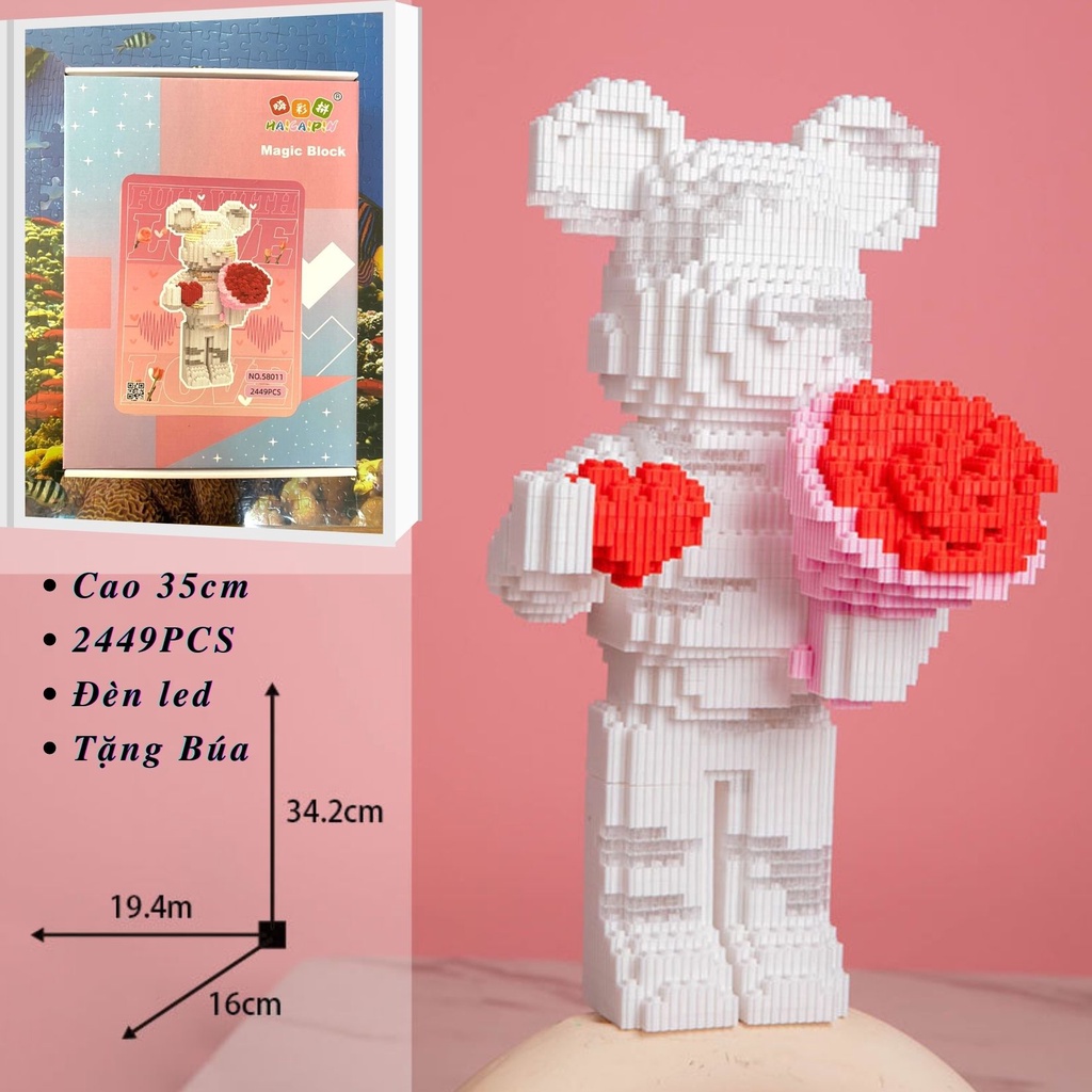 Mô Hình Gấu Bearbrick Đồ Chơi Ghép Hình Nhân Vật Hoạt Hình Quà Tặng Lắp Ghép Mô Hình Cho Bé