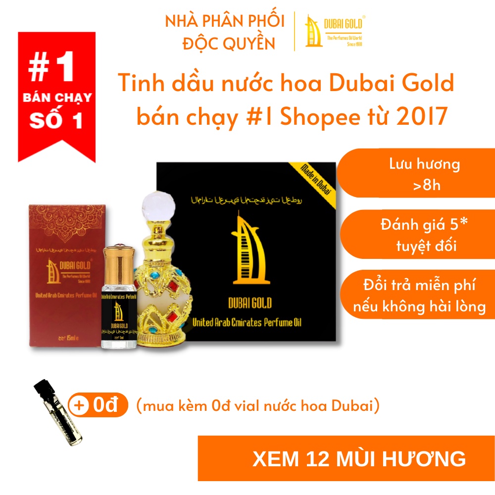 Tinh dầu nước hoa Dubai sỉ lẻ (chai 15ml và chai 5ml) | tinh dầu dubai