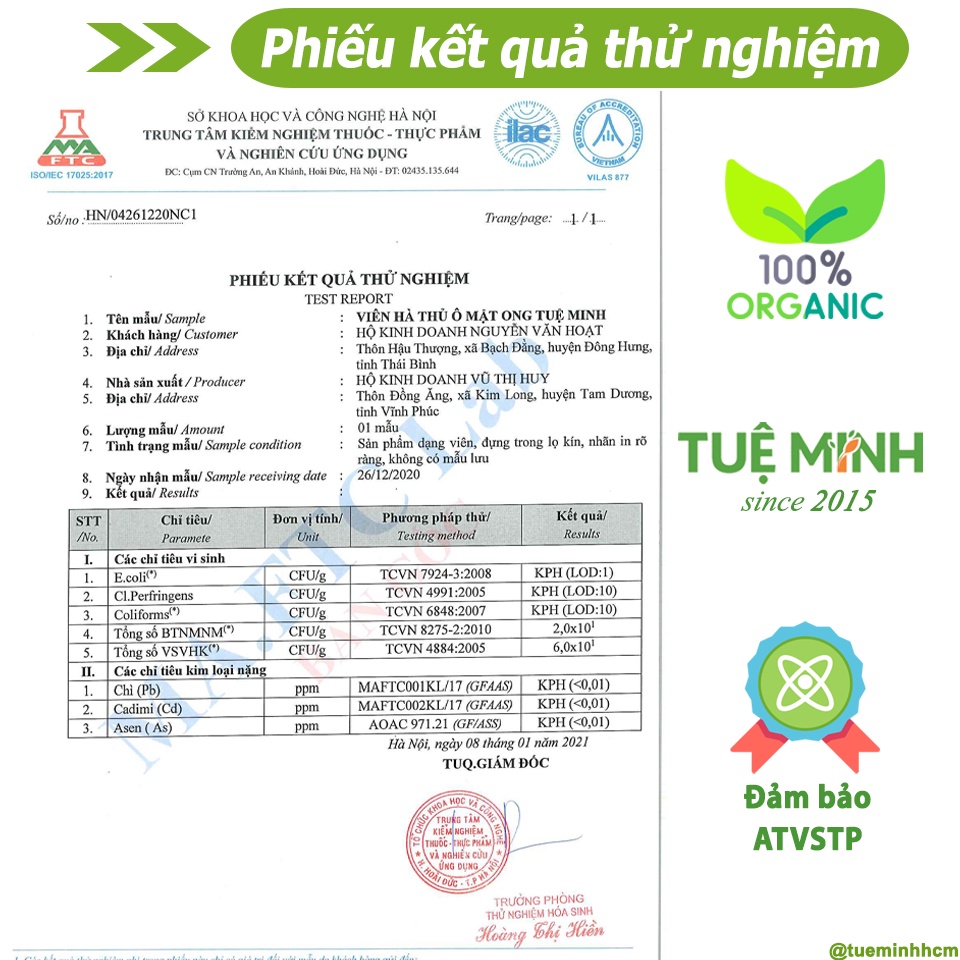 Viên hà thủ ô mật ong rừng Tuệ Minh 500gr kích thích mọc tóc, hà thủ ô làm đen tóc ngăn tóc bạc sớm