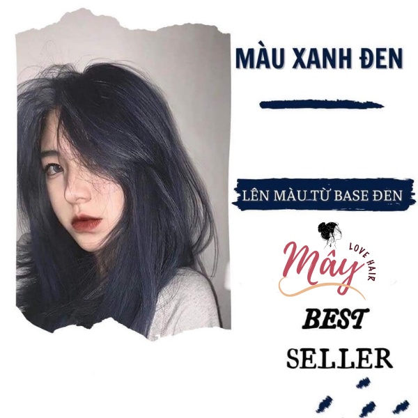 Thuốc Nhuộm Tóc, Thuốc Nhuộm Tóc Màu Xanh Đen, Tặng Kèm Oxy Trợ Dưỡng Và Bao Tay