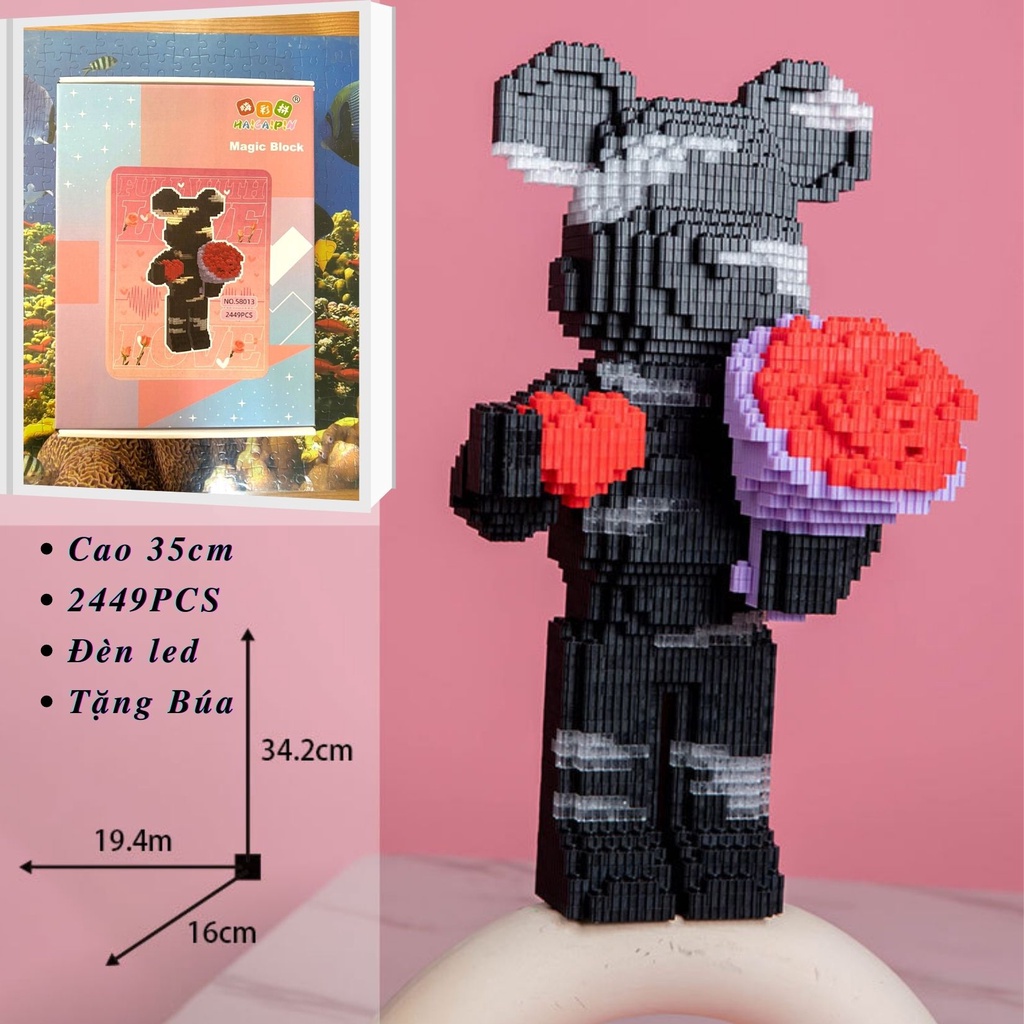 Mô Hình Gấu Bearbrick Đồ Chơi Ghép Hình Nhân Vật Hoạt Hình Quà Tặng Lắp Ghép Mô Hình Cho Bé