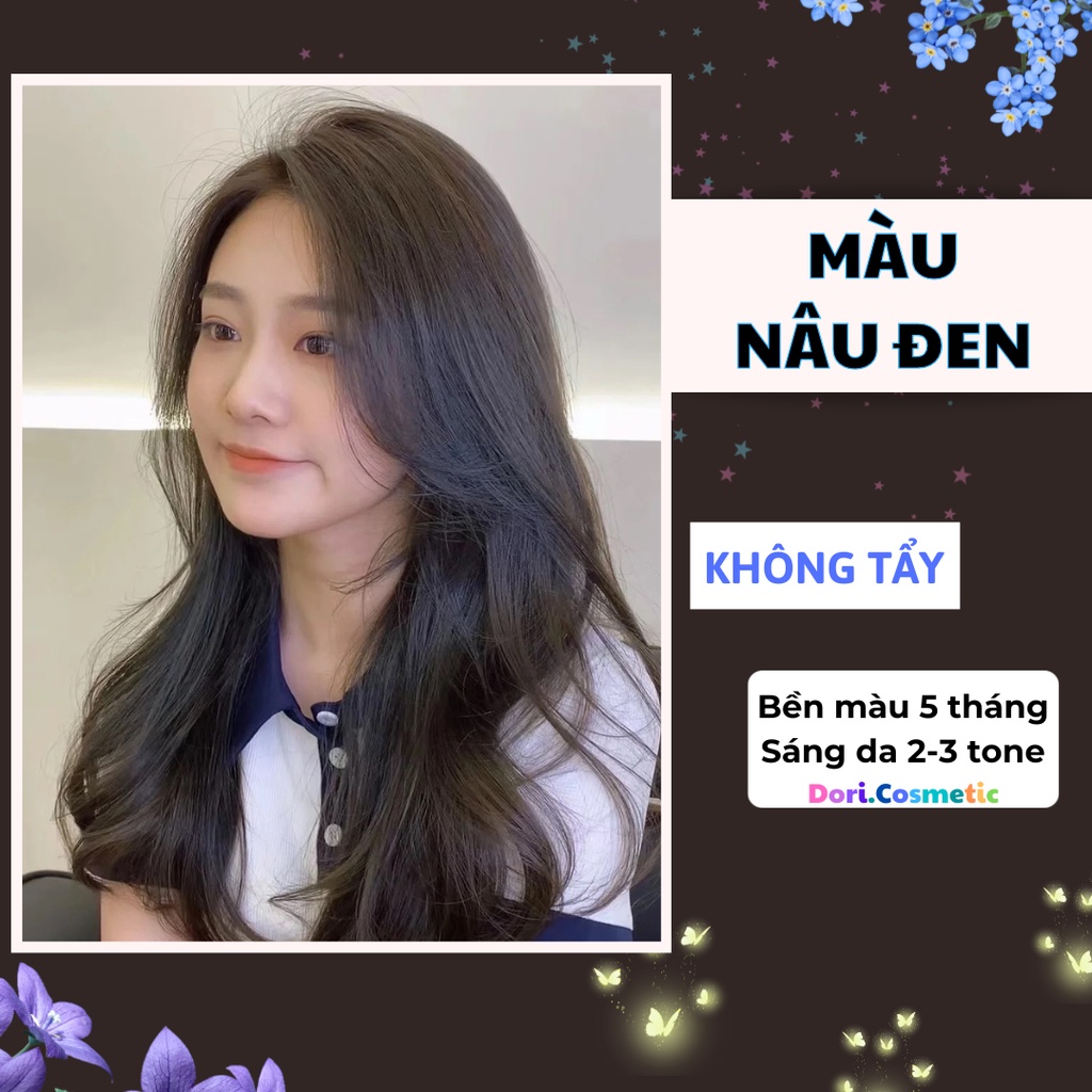 thuốc nhuộm tóc màu nâu đen . combo thuốc nhuộm tóc tại nhà