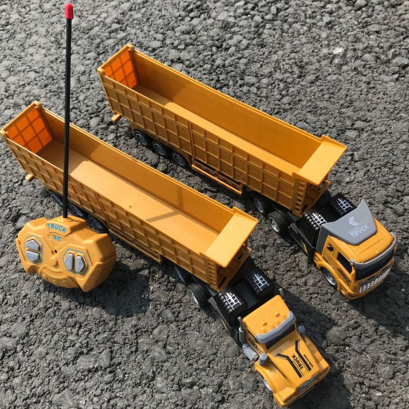 Xe container điều khiển từ xa pin sạc, xe đồ chơi trẻ em điều khiển từ xa, mô phỏng chi tiết như bản gốc