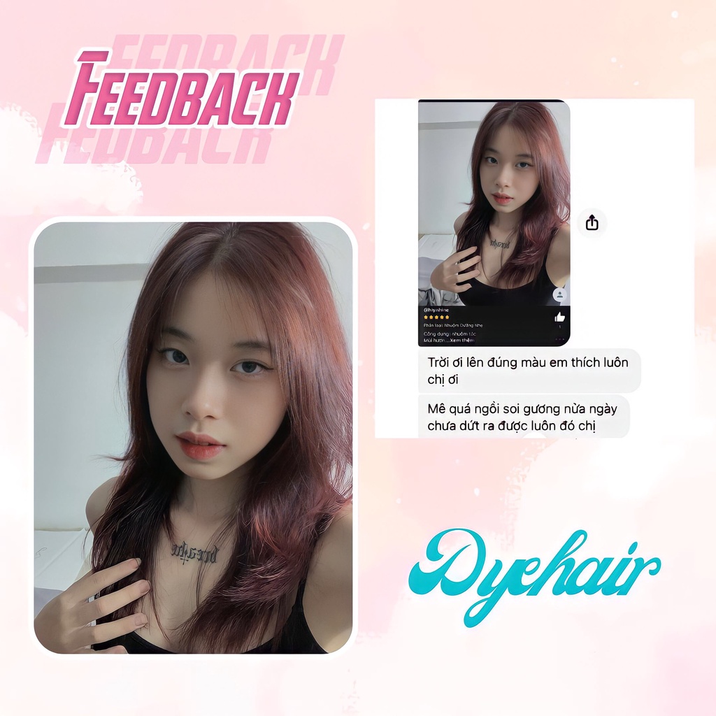 Thuốc nhuộm tóc, thuốc nhuộm tóc Nâu Đỏ, Dye.Hair, tặng kèm oxy trợ dưỡng và bao tay
