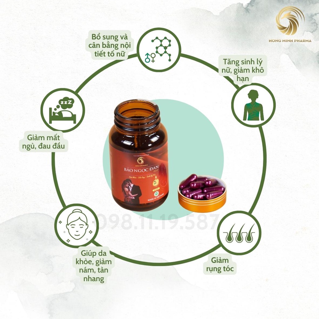 [Nội tiết tố] Viên Uống Bảo Ngọc Đan Plus + Chính Hãng – Tăng Cường Nội Tiết Tố, Tăng Ham Muốn, Giảm Khô Hạn