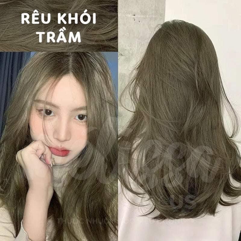 Thuốc Nhuộm Tóc Rêu Khói Trầm Nhuộm Tại Nhà Không Cần Tẩy ( TẶNG OXY DƯỠNG + GĂNG TAY + HDSD)