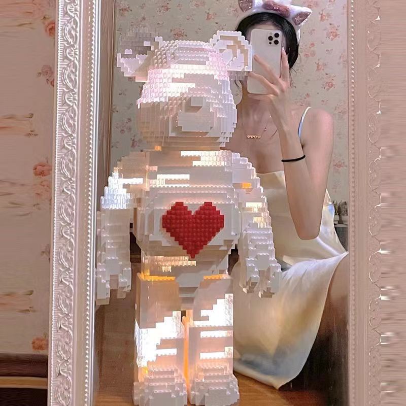 Đồ chơi mô hình lắp ráp gấu Bearbrick 35cm 55cm, Lắp ghép mô hình nhân vật đồ chơi xếp hình