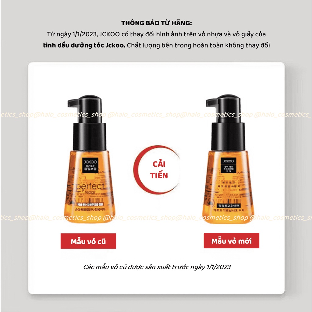 Dầu dưỡng tóc tinh chất serum dưỡng tóc nam nữ khô xơ, uốn, nhuộm Perfect Jckoo mềm mượt, phục hồi hư tổn 70ml