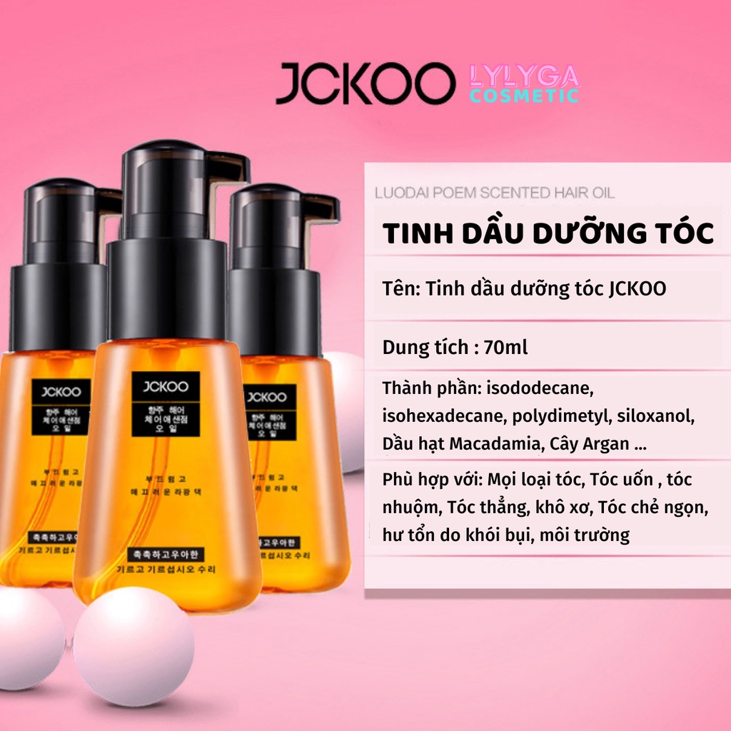 Tinh dầu dưỡng tóc JCKOO Perfect Repair 70ml oil Serum phục hồi dưỡng tóc uốn, nhuộm, tóc hư tổn khô xơ giữ nếp tóc TD08