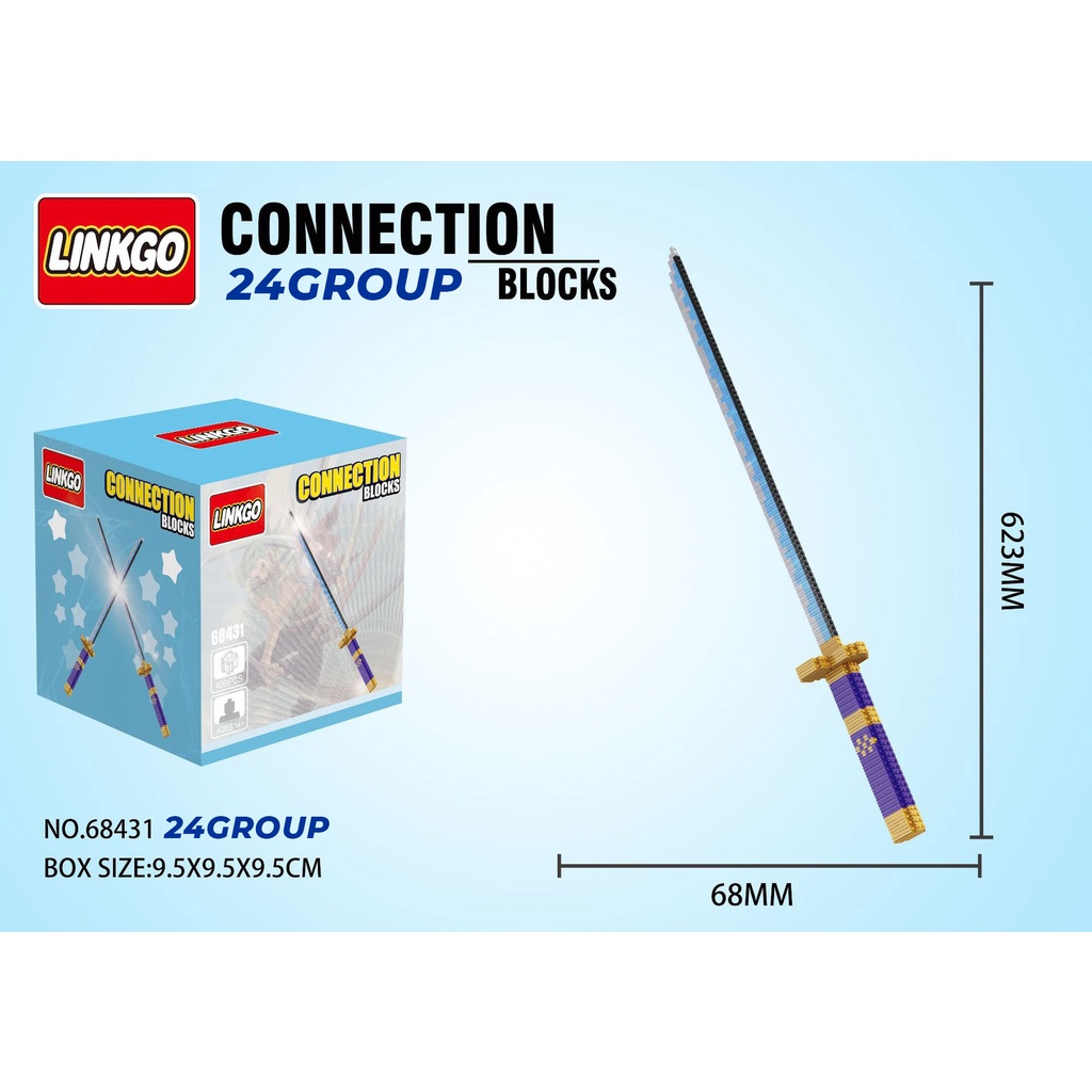 Mô hình lắp ghép kiếm Đồ Chơi Katana Linkgo, đồ chơi lắp ghép Thông Minh Cho mọi lứa tuổi