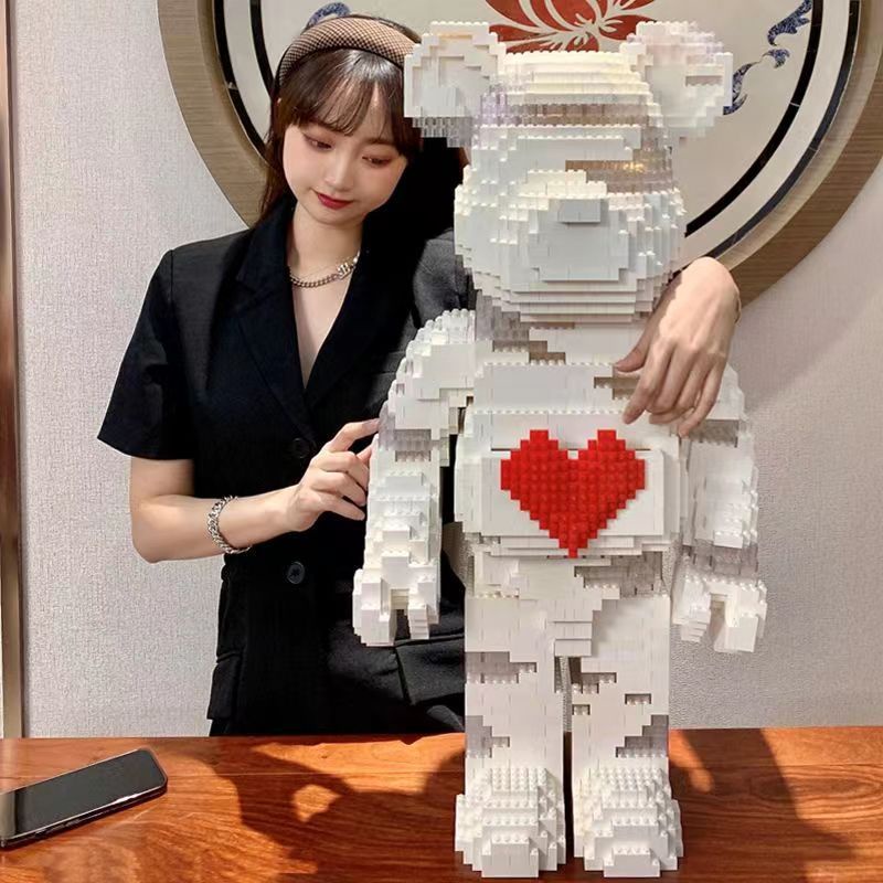 Đồ chơi mô hình lắp ráp gấu Bearbrick 35cm 55cm, Lắp ghép mô hình nhân vật đồ chơi xếp hình