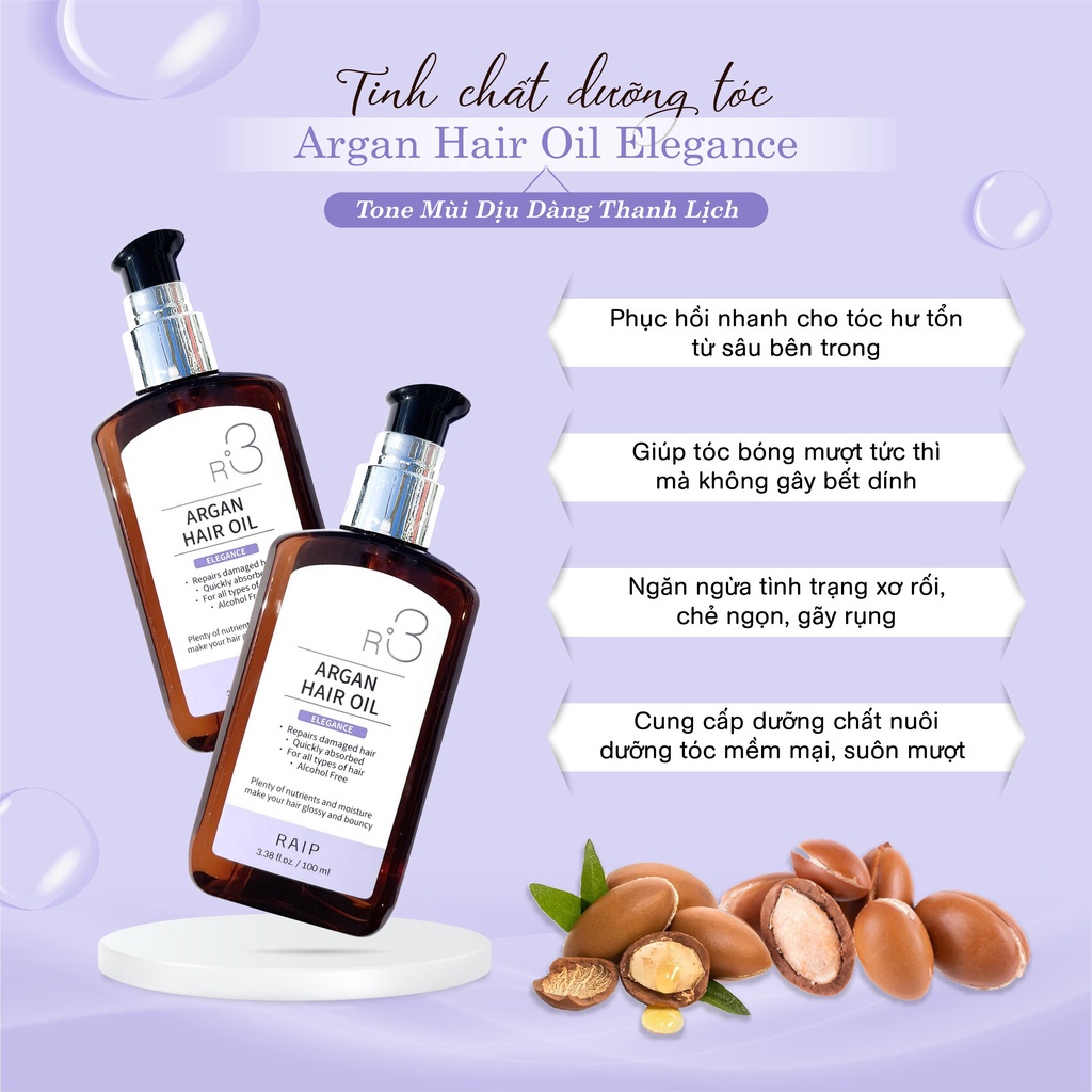 Tinh dầu dưỡng tóc Raip Argan Hair Oil R3 100ml