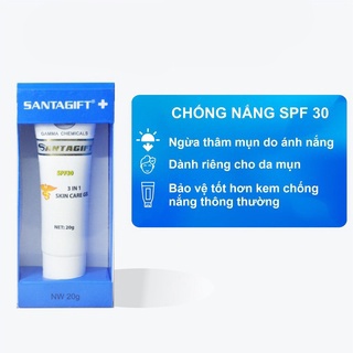 Kem Giảm Thâm Mụn SANTAGIFT –  Giảm Mụn Trứng Cá, Ngừa Thâm, Mờ Sẹo, Dưỡng Da Trắng sáng 20g