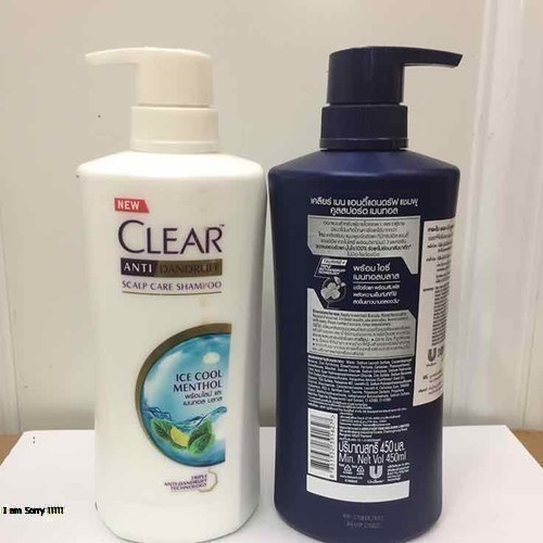 [ Mẫu mới  2023] Combo 2 chai dầu gội đầu gồm clear Bạc Hà 450ml và Clear Men 450ml