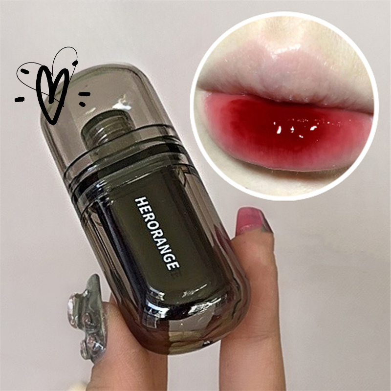 HERORANGE 3d Dưỡng Ẩm Son Bóng Trong Suốt Màu Sắc Tiện Lợi Gương Son Môi/son Môi Dưỡng Ẩm Nước Bóng Thủy Tinh Son Bóng Dưỡng Ẩm Son Bóng
