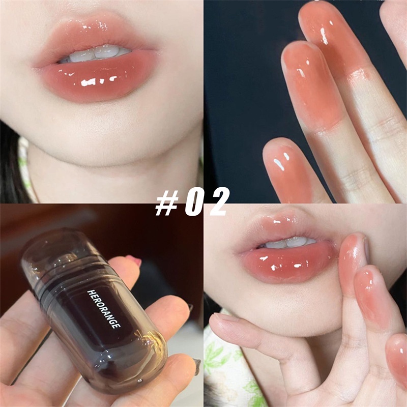 HERORANGE Son Bóng 3d Dưỡng Ẩm Chống Nước Lâu Trôi