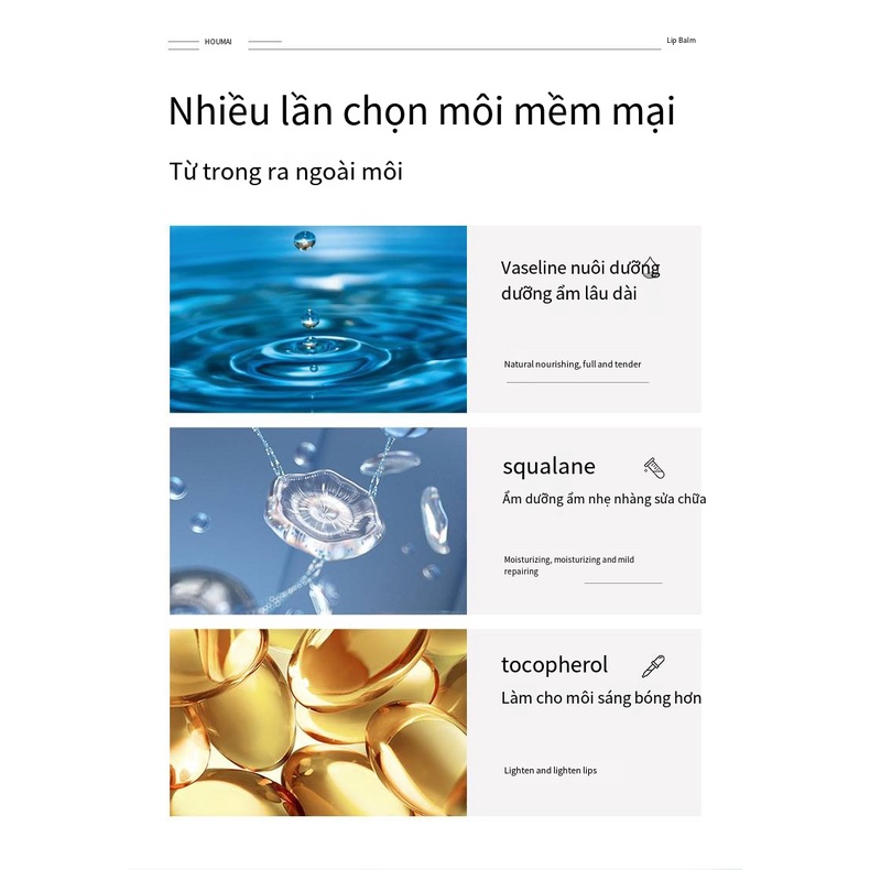 CODE son dưỡng môi Vaseline dưỡng ẩm bù nước chống nứt khô son dưỡng môi cho phụ nữ