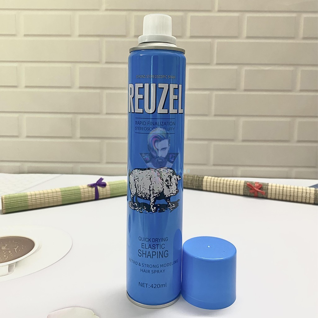 Gôm Xịt Tạo kiểu Tóc REUZEL BLUE 420ml – Gôm Định Hình Giữ Nếp Tóc 24h, Keo Xịt Tóc Bản Đặc Biệt Cực Thơm Lôi Cuốn
