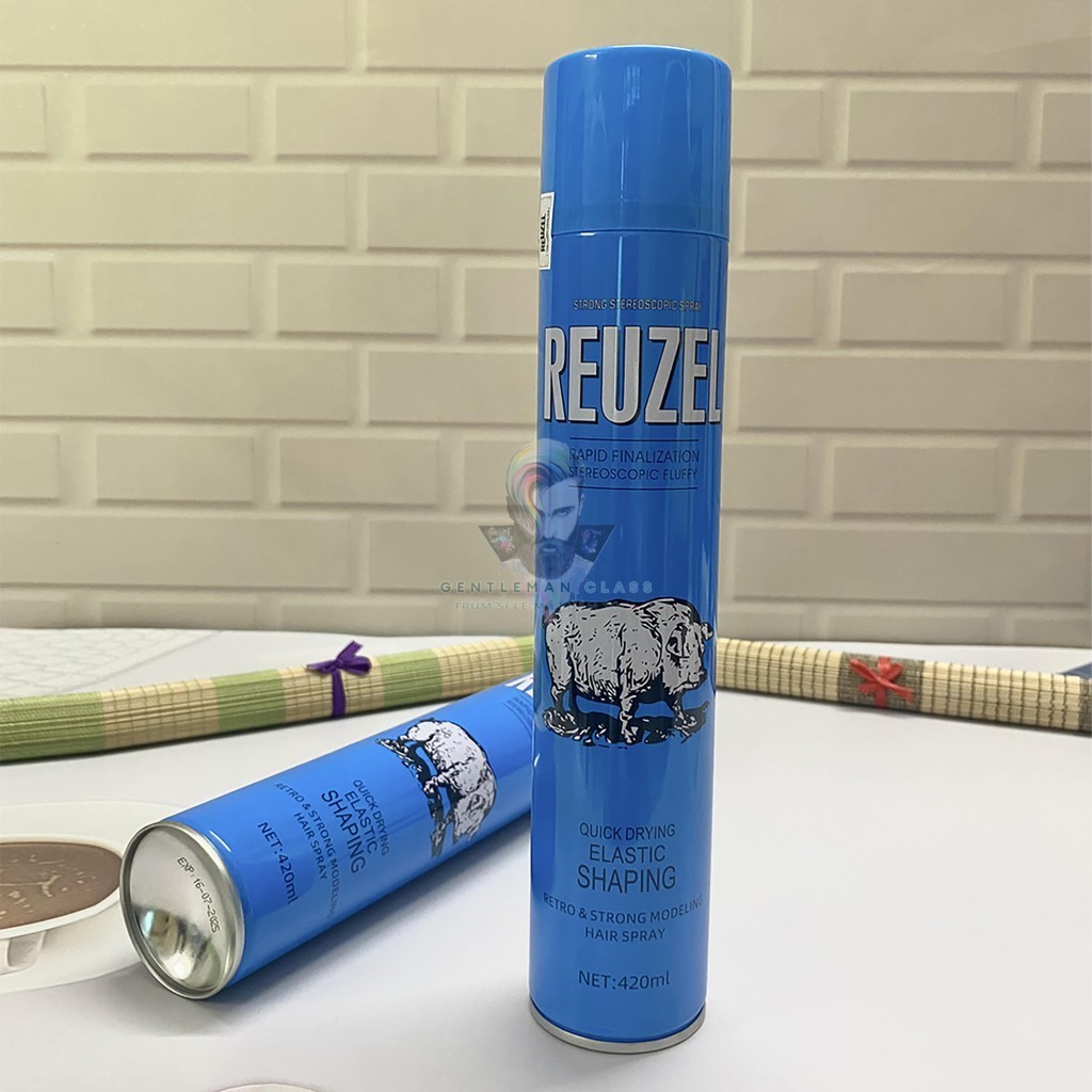 Gôm Xịt Tạo kiểu Tóc REUZEL BLUE 420ml – Gôm Định Hình Giữ Nếp Tóc 24h, Keo Xịt Tóc Bản Đặc Biệt Cực Thơm Lôi Cuốn