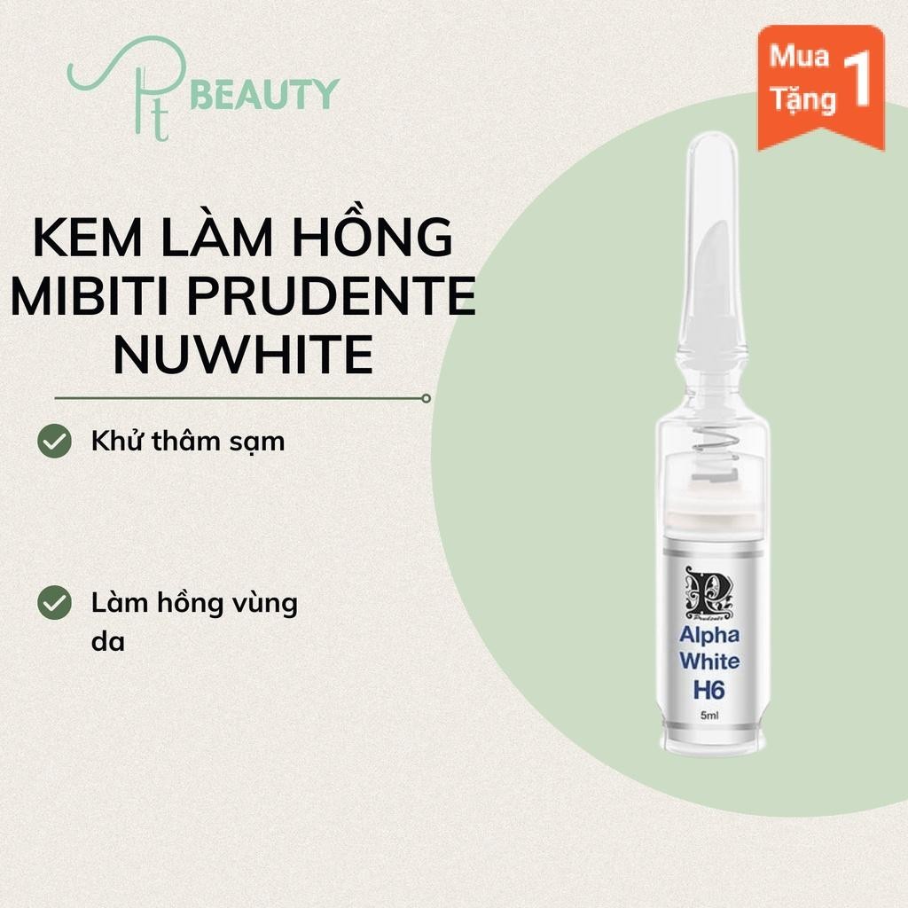 KEM GIẢM THÂM NÁM BẸN, NÁCH – MIBITI PRUDENTE NUWHITE H6 tem xanh