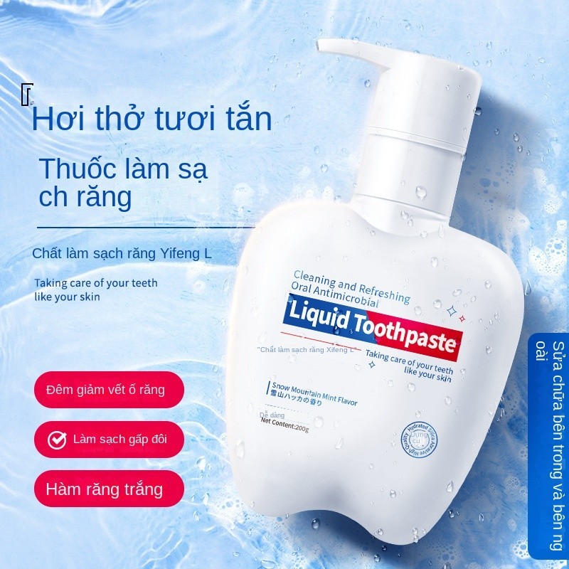 kem đánh răng liquid Toothpaste Giúp Răng Trắng Sáng, Loại Bỏ Ố Vàng,  Men Răng Hương Bạc Hà Thơm  200g