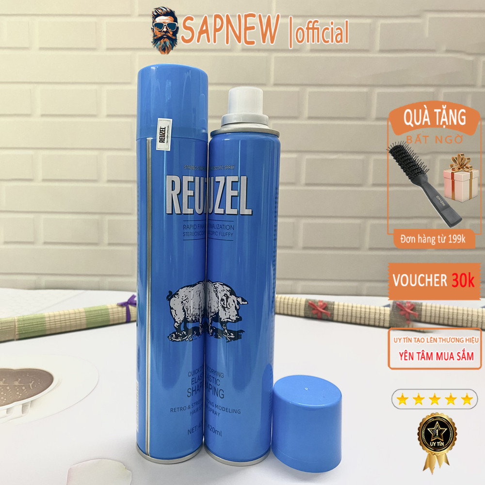 Gôm Xịt Tạo kiểu Tóc REUZEL BLUE 420ml – Gôm Định Hình Giữ Nếp Tóc 24h, Keo Xịt Tóc Bản Đặc Biệt Cực Thơm Lôi Cuốn
