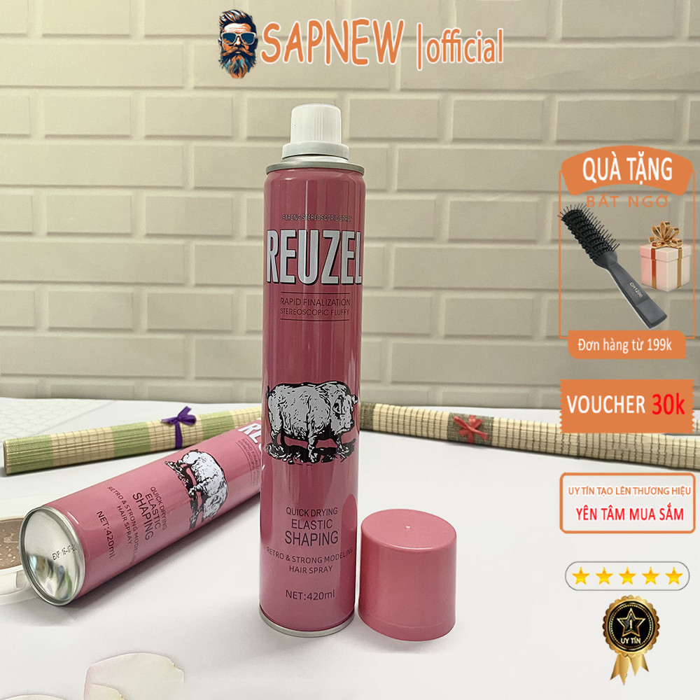 Gôm Xịt Tạo kiểu Tóc REUZEL PINK 420ml – Gôm Định Hình Giữ Nếp Tóc 24h, Keo Xịt Tóc Bản Đặc Biệt Cực Thơm Lôi Cuốn