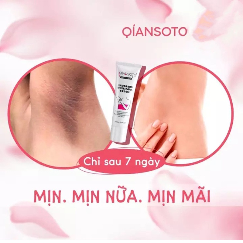 QIANSOTO Kem Giảm Thâm Nách Mông Làm Trắng Da Dưỡng Ẩm Khử Mùi Hôi
