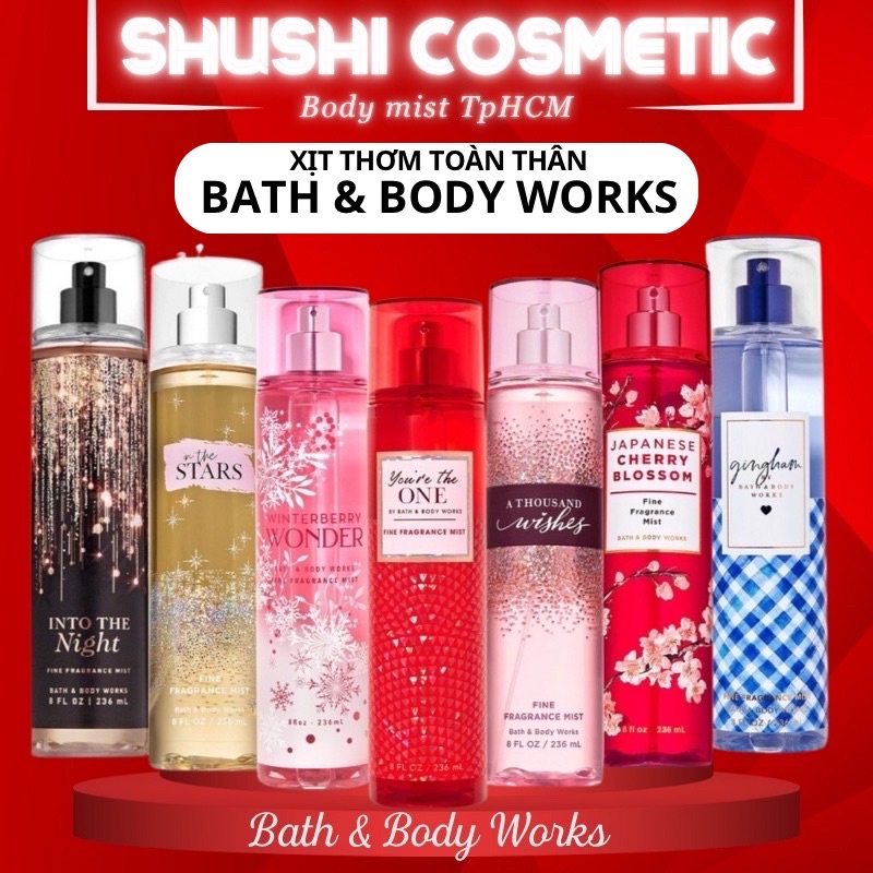 Xịt thơm toàn thân Bath And Body Works 236ML đầy đủ mùi hot SUSHI COMESTIC Bodymist TPHCM