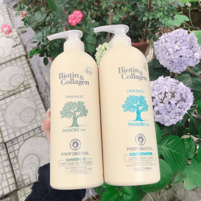 Dầu Gội Cặp Biotin Collagen 1000ml – Dầu Gội Đầu Ngăn Ngừa Rụng Tóc, Gàu & Kiềm Dầu, Phục Hồi Hư Tổn ✔️