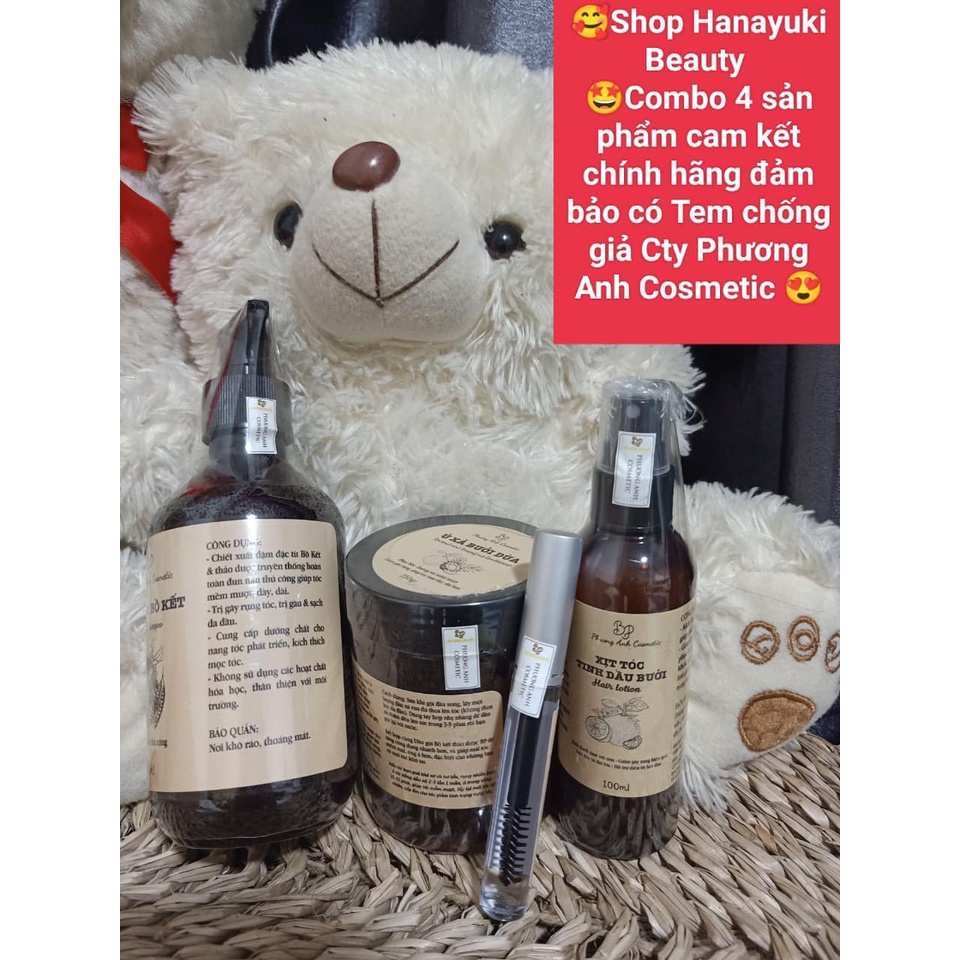 [MẪU HỘP-Date 2026] Combo 4 SP Phương Anh Cosmetic Cốt Gội Bồ Kết,Ủ Tóc Bưởi Dừa,Xịt Tóc Tinh Dầu Bưởi,Serum Dưỡng Mi