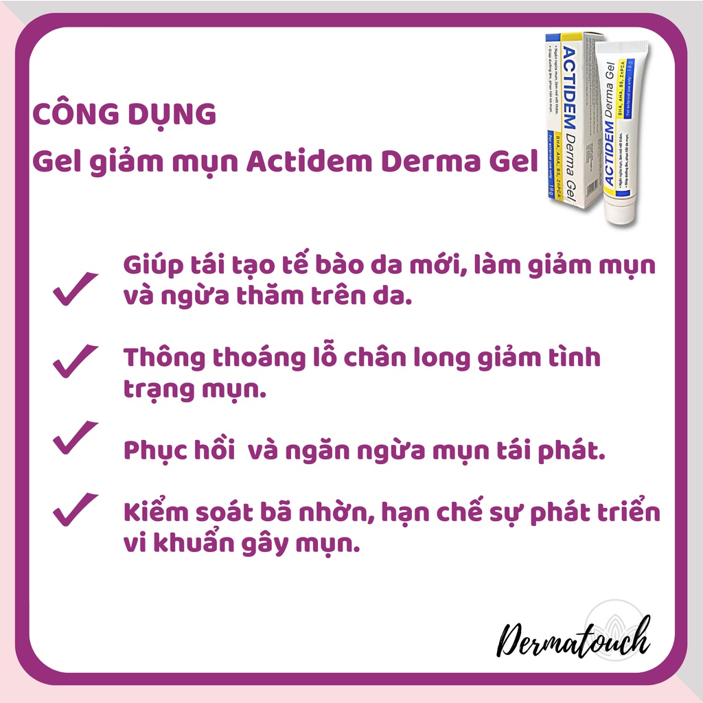 Actidem Gel bôi giảm mụn Actidem Derma Gel 18g mẫu mới, giảm mụn, mờ thâm – DMP chính hãng Tmedical