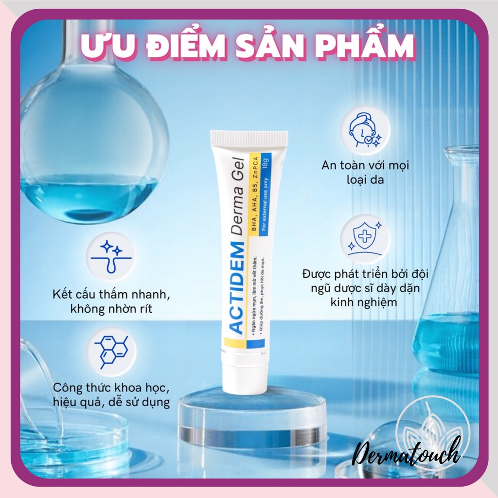 Actidem Gel bôi giảm mụn Actidem Derma Gel 18g mẫu mới, giảm mụn, mờ thâm – DMP chính hãng Tmedical