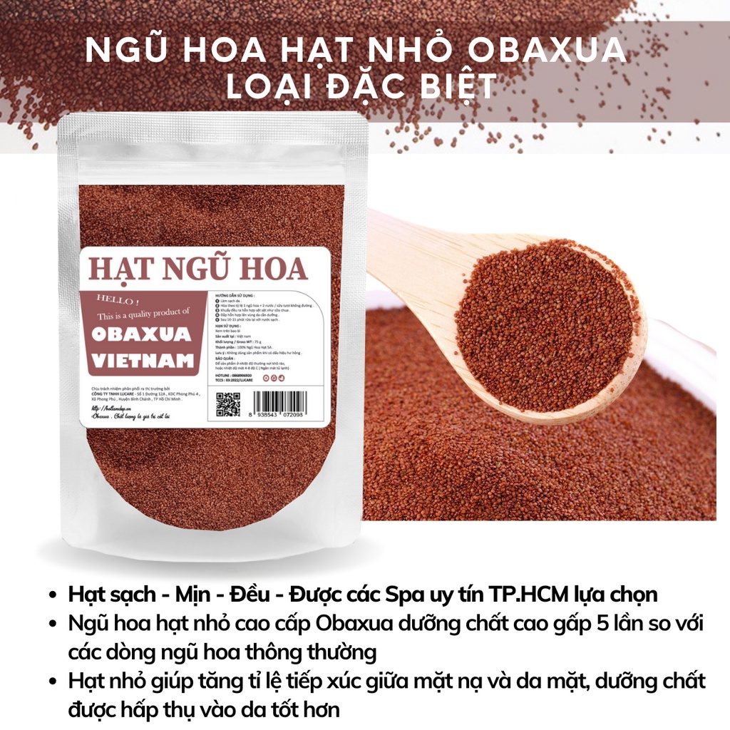 1Kg Ngũ hoa hạt OBAXUA nguyên chất cao cấp loại 1 (hạt đình lịch )