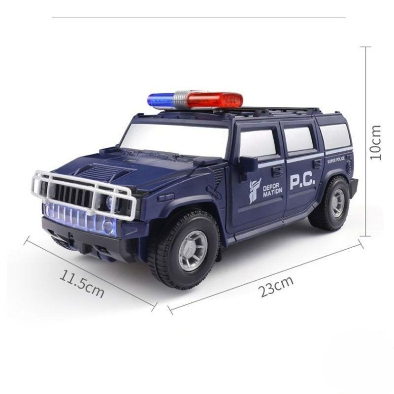 Đồ Chơi Xe Cảnh Sát Biến Hình Robot, Xe Tăng Biến Hình Robot Tự Động Có Đèn Và Nhạc