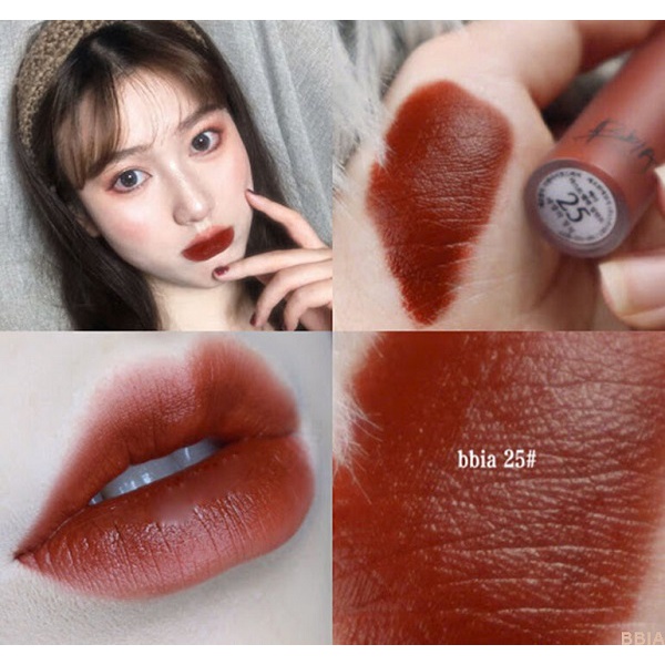 Son Kem Lì BBIA Last Velvet Tint màu 25 Final Note Đỏ Nâu Trầm, bbia màu 25