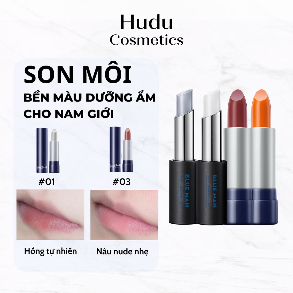 Son Dưỡng Môi Nam – Son Môi Bền Màu Dưỡng Ẩm Cho Nam Giới BlueMan – Hudu Cosmetics